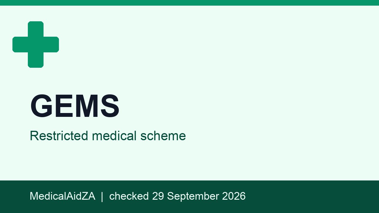 GEMS medical aid in 2026: options, benefits and who can join GEMS: restricted medical scheme, MedicalAidZA review